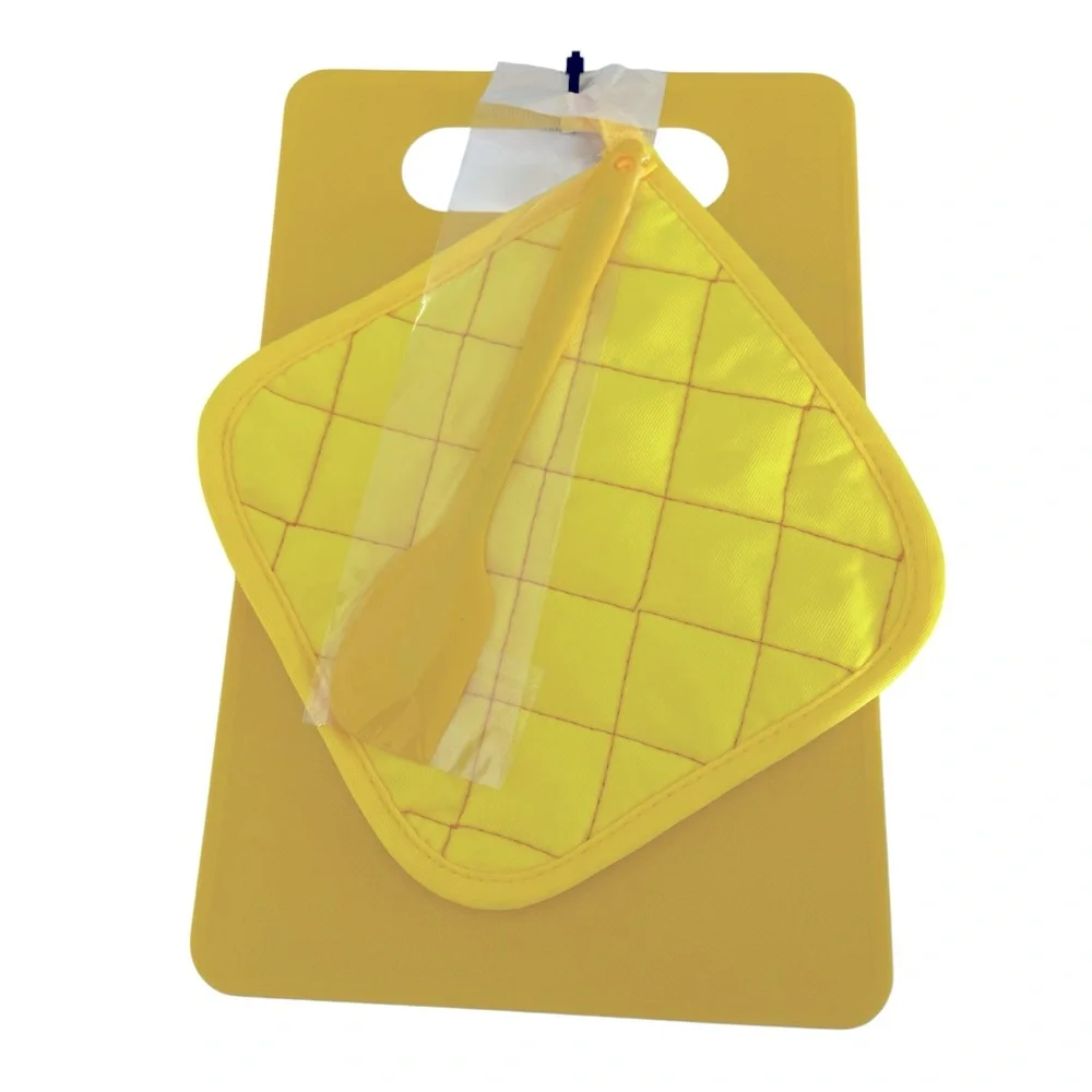 3 PIECE YELLOW KITCHEN SET